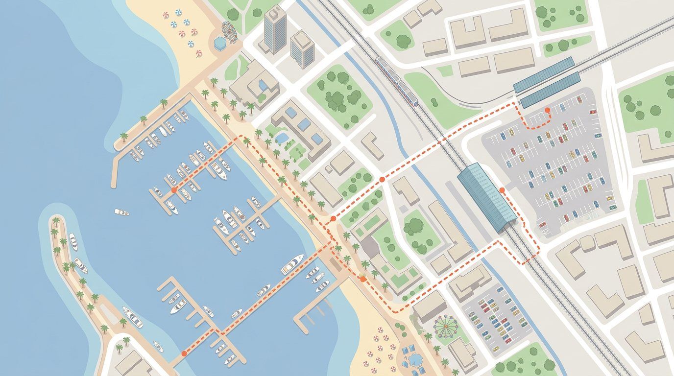 Map: JBR Yacht Rental in Dubai