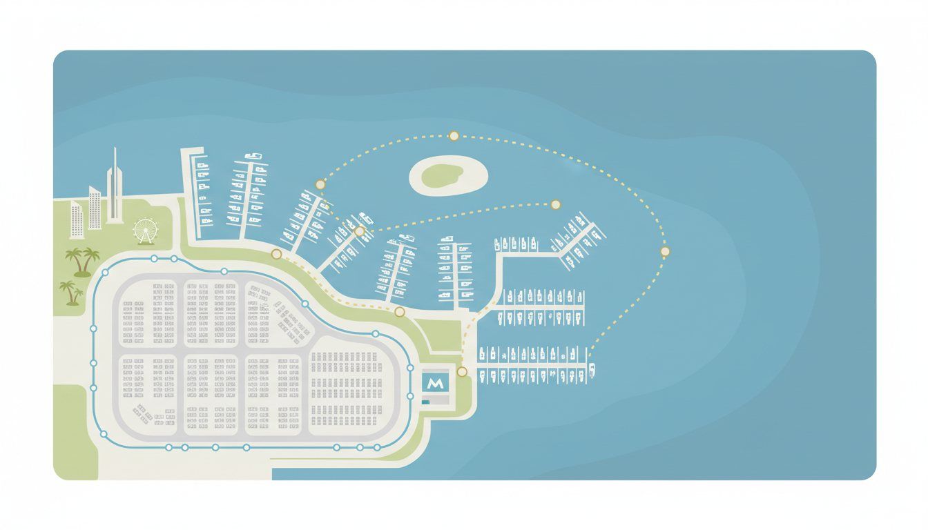 Map: Motor Yacht Rental in Dubai Harbour