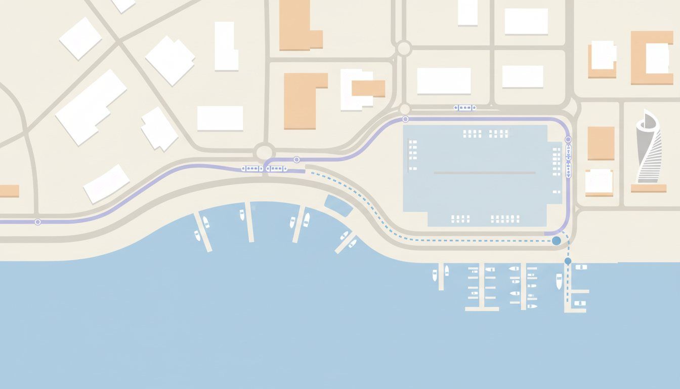 Karte: Yachtcharter ab der Dubai Marina